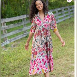 NATURAL LIFE Floral Maxi Dress - Pink, Red, Yellow